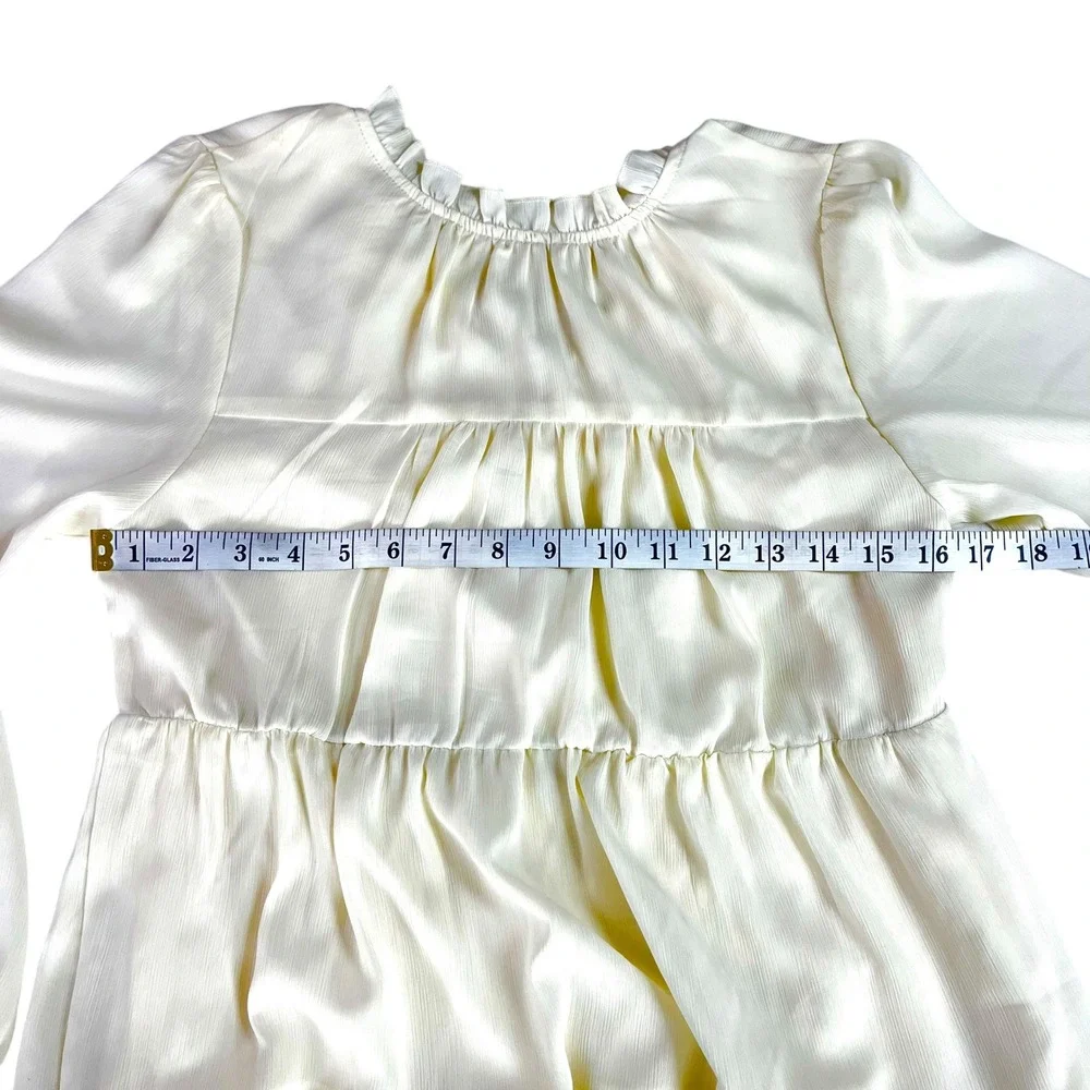 Kirundu Dress Womens Small Long Sleeve Ruffle Mock Neck‎ Tiered Mini Babydoll